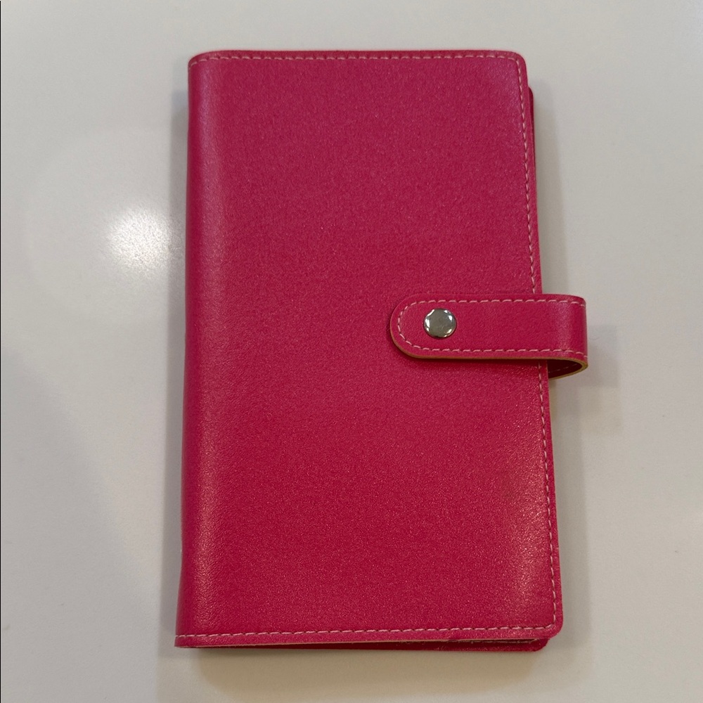 Classy pink business card case with snap